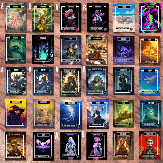 Token Card Bundle Compatible with MTG, Unofficial Tokens for MTG Play, Gifts for Gamers, Regular or Foil Holographic Tokens