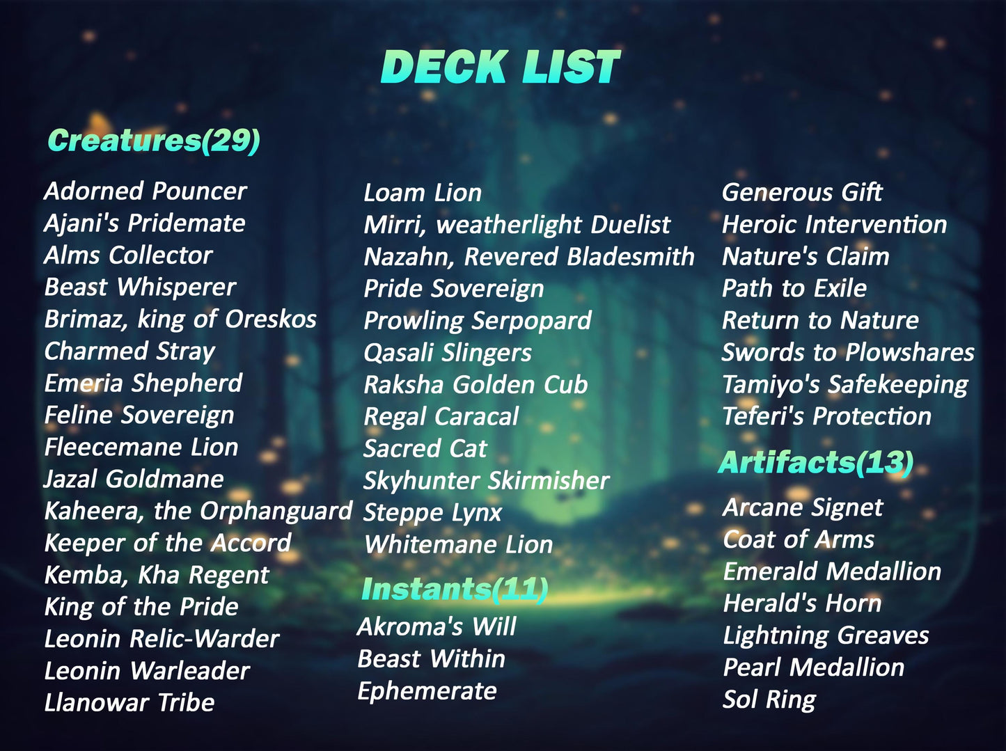 Arahbo Cat Tribal EDH Proxy Deck | Anime Custom Art, Foil Options, Custom Commander Deck + 14 Chibi Tokens