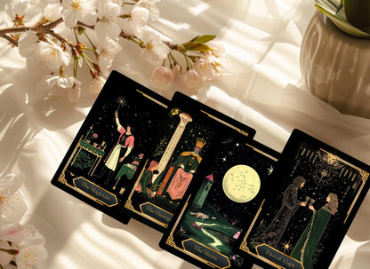 Arcane Moon Tarot Deck, Tarot Card Deck, Tarot Deck with Guidebook, 78 Card Tarot Cards, Custom Tarot Deck