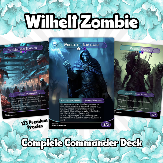 Wilhelt Zombie Tribal - 99.95 Proxy Cards - Commander EDH Deck - High Quality Altered Cards - Full ManaFlame Deck