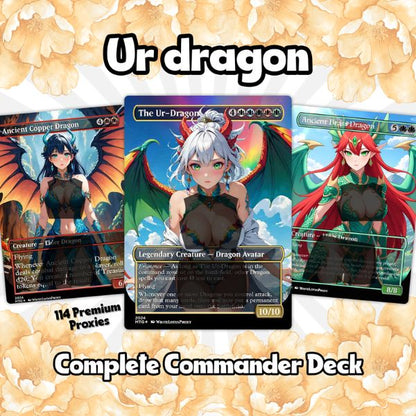 The Ur-Dragon Anime Waifu Commander | Custom Proxy EDH Dragon Tribal | Mystic MTG