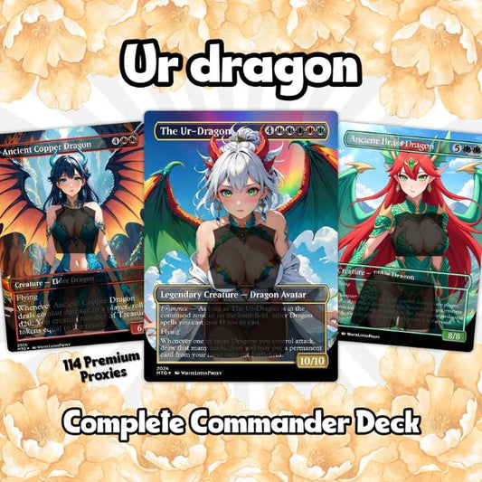 The Ur-Dragon Anime Waifu Commander | Custom Proxy EDH Dragon Tribal | Mystic MTG
