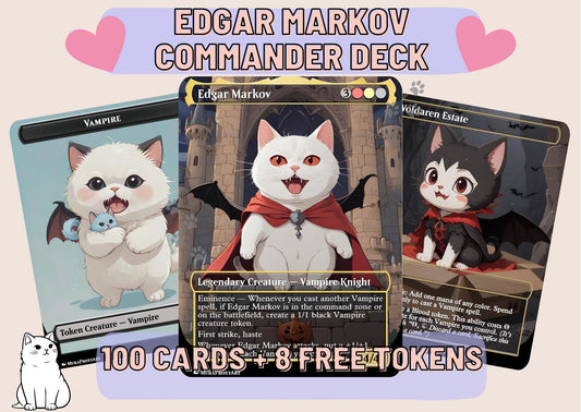 Edgar Markov Vampire Tribal Proxy Commander Deck, 99.95 Cards + 8 Free Tokens | Cute Custom Full Art | MuraProxyArt