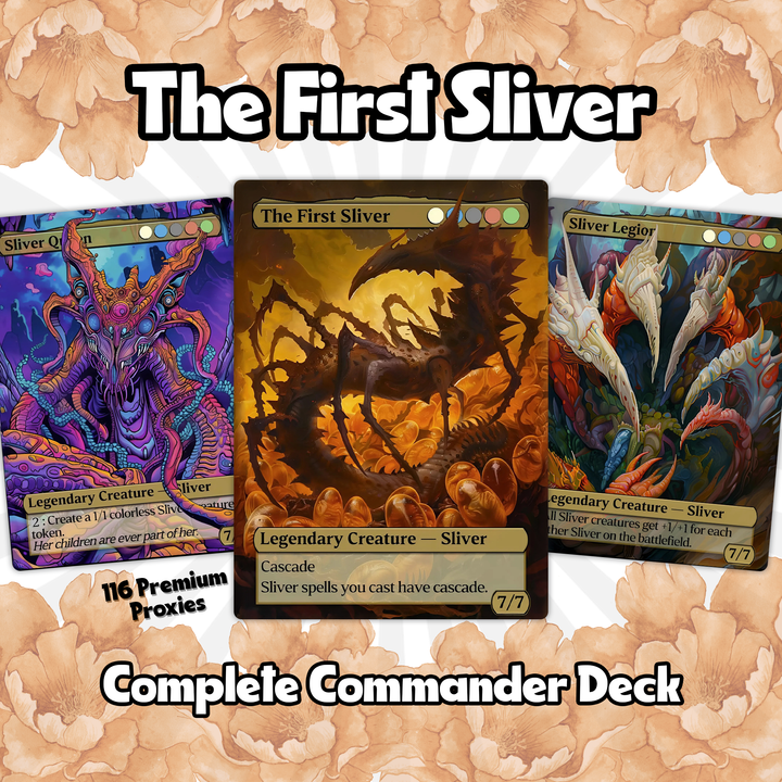 The First Sliver Custom Commander Deck - Proxy - Perfect Magic Gift - Tokens Included - Sliver Tribal Deck - Premium 110 card EDH Deck