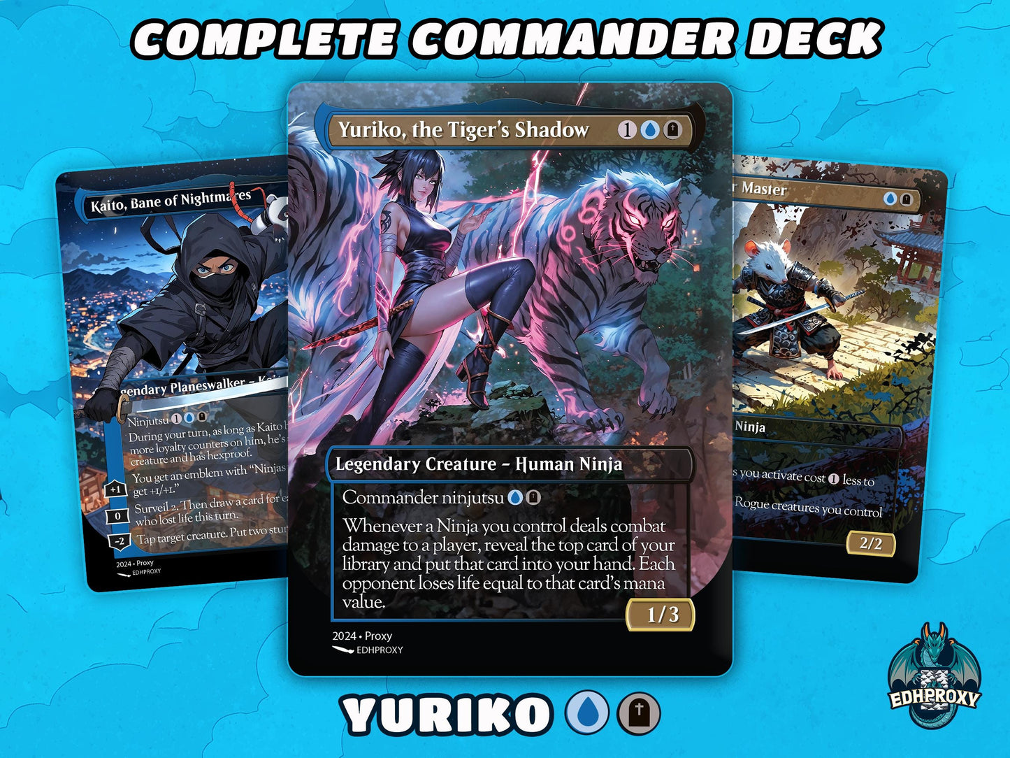 Yuriko Commander Deck Anime Style Custom MTG Cards Proxy EDH Premium High-Quality Ready to Play cEDH Beginner Friendly 100+ Cards