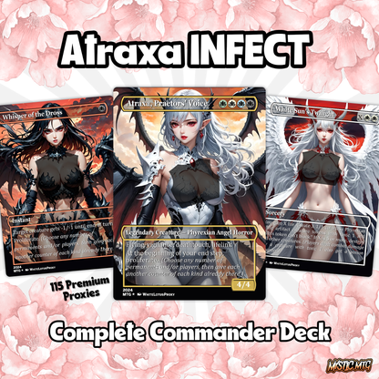 Atraxa INFECT Anime Waifu Ready to Play Proxy Commander Deck Custom Proxy EDH Phyrexian Tribal English High Quality Cards