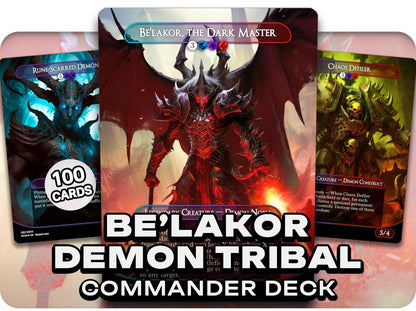 Be'lakor Demon Tribal - 99.95 Proxy Cards - Commander EDH Deck - High Quality Altered Cards - Full ManaFlame Deck