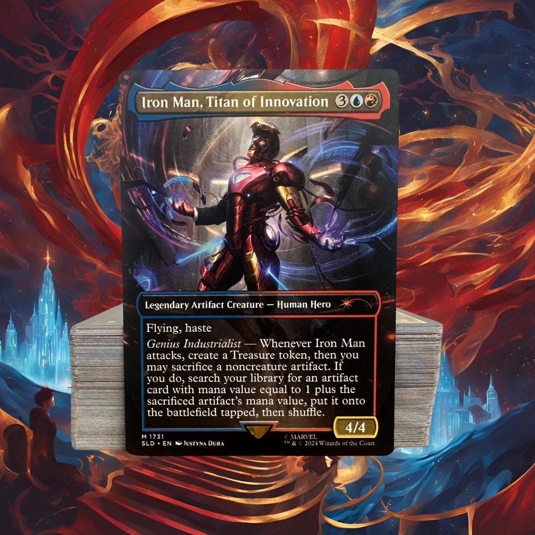 MTG Commander Deck EDH Deck Iron Man, Titan of Innovation 100 Magic Cards Custom Deck Izzet Artifacts Marvel