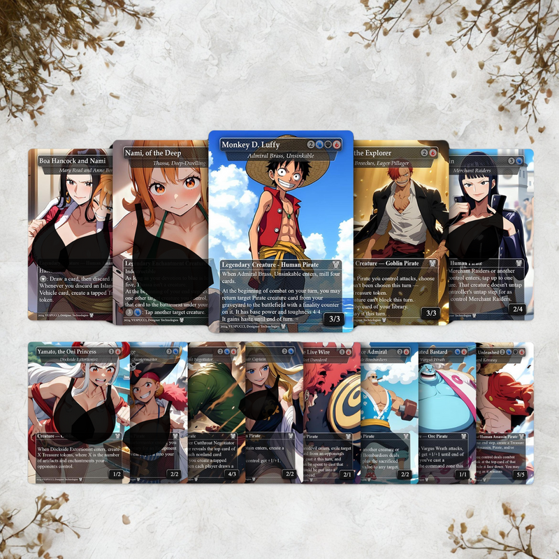 Complete Anime Pirate Tribal Deck, Custom Gift EDH Deck, Custom Anime OP Pirate Deck, Treasure Tokens, Admiral Brass Unsinkable