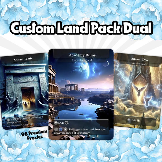 90 Custom Land Pack Dual, Fetch, Shock, Triome, Bond, Surveil, Basic, Artifact, & Utility Styles Premium Proxies