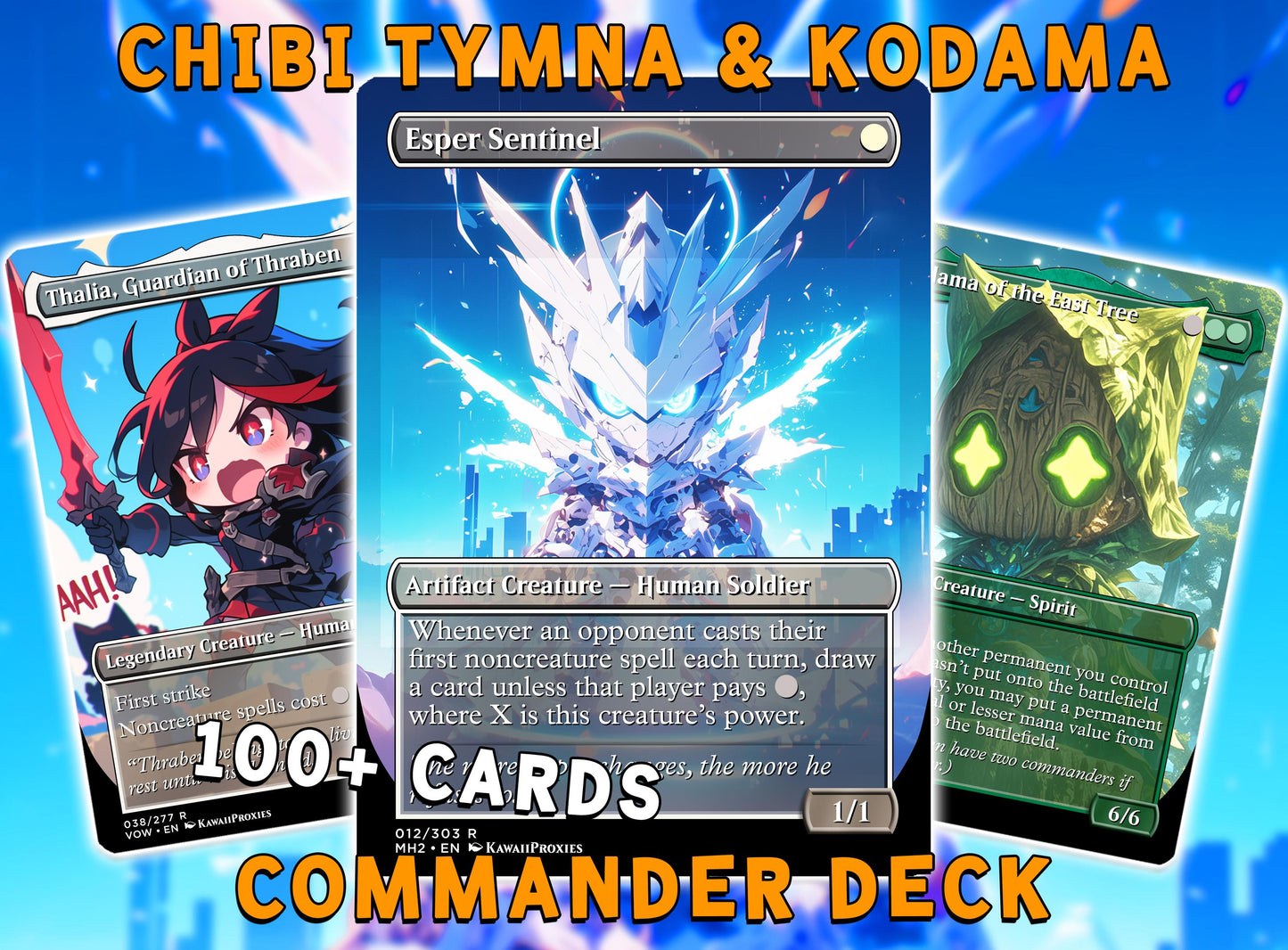 Chibi Anime MTG Deck EDH Tymna and Kodama Premium Quality Proxy 100+ Cards