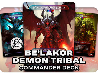 Be'lakor Demon Tribal - 100 Proxy Cards - Commander EDH Deck - High Quality Altered Cards - Full ManaFlame Deck