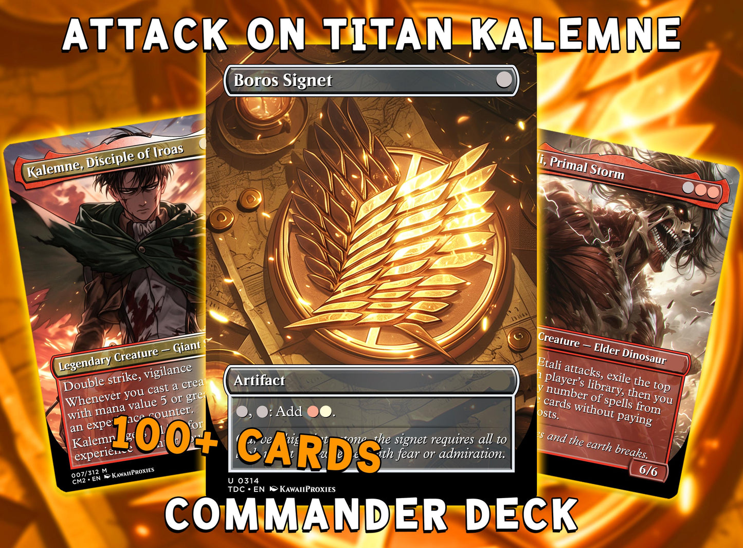 Attack on Titan MTG Deck - KALEMNE EDH Premium Custom Competitive 100+ Cards