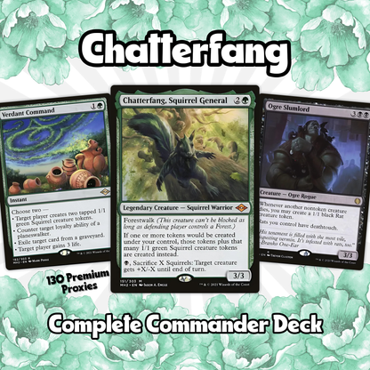MTG Commander Deck EDH Deck Chatterfang, Squirrel General 100 Magic Cards Custom Deck Squirrels Tokens Green Black Golgari