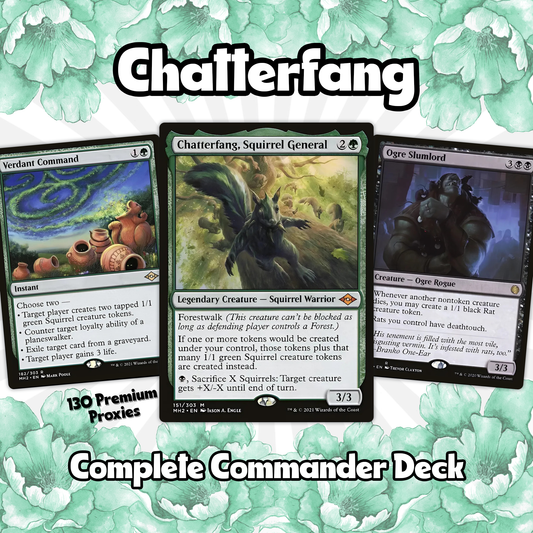 MTG Commander Deck EDH Deck Chatterfang, Squirrel General 100 Magic Cards Custom Deck Squirrels Tokens Green Black Golgari