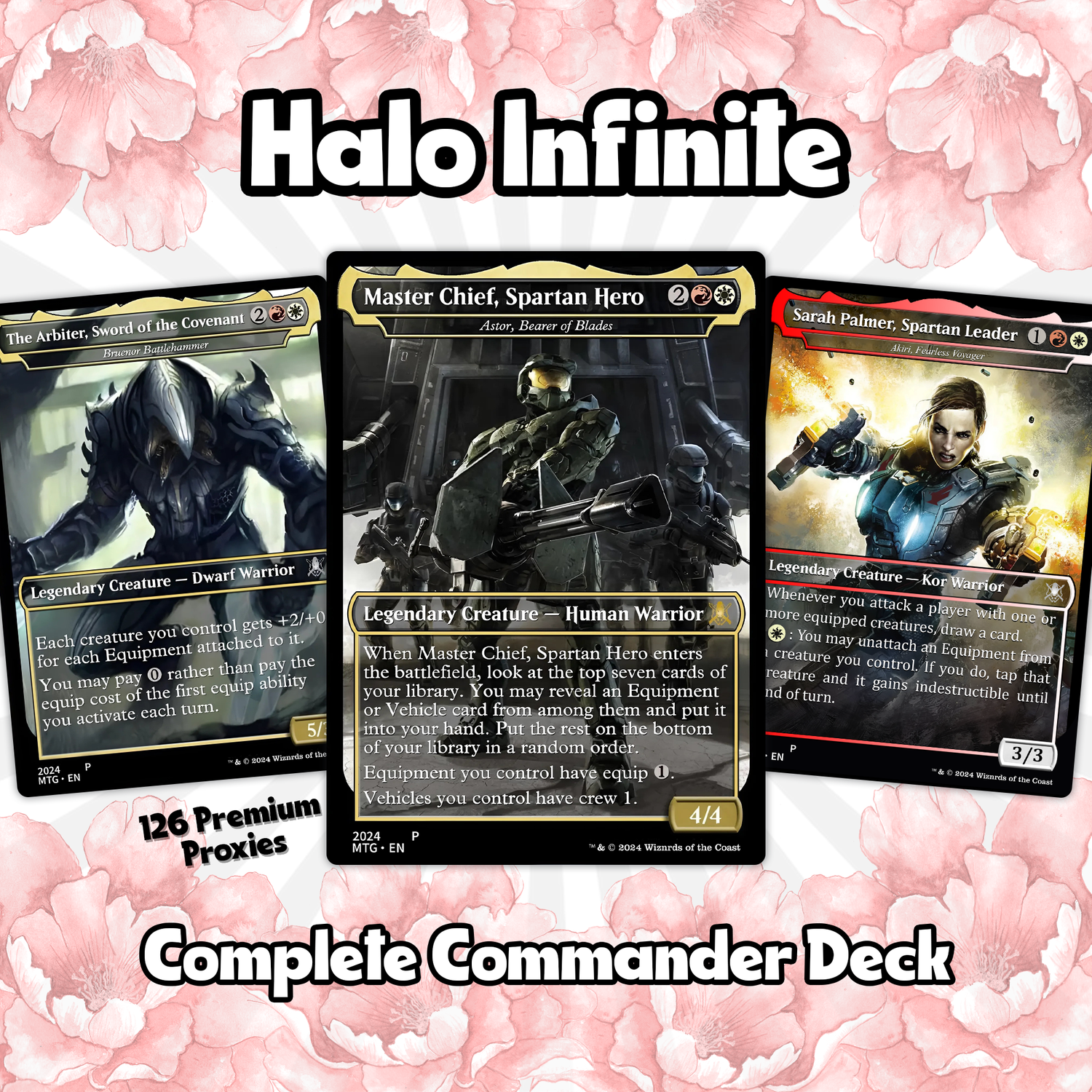 halo mtg cards HALO INFINITE MTG PROXY COMMANDER DECK – PREMIUM COLLECTOR SET – GalaxyDeck
