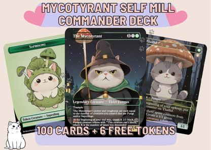 Mycotyrant Self Mill Proxy Commander Deck, 99.95 Cards + 6 Free Tokens | Cute Custom Full Art | MuraProxyArt