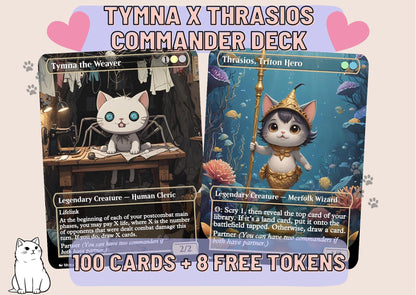 Tymna x Thrasios Proxy cEDH Commander Deck, 100 Cards + 8 Free Tokens | Cute Custom Full Art | MuraProxyArt
