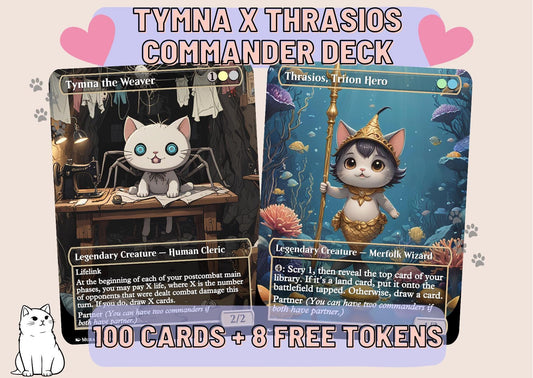 Tymna x Thrasios Proxy cEDH Commander Deck, 100 Cards + 8 Free Tokens | Cute Custom Full Art | MuraProxyArt