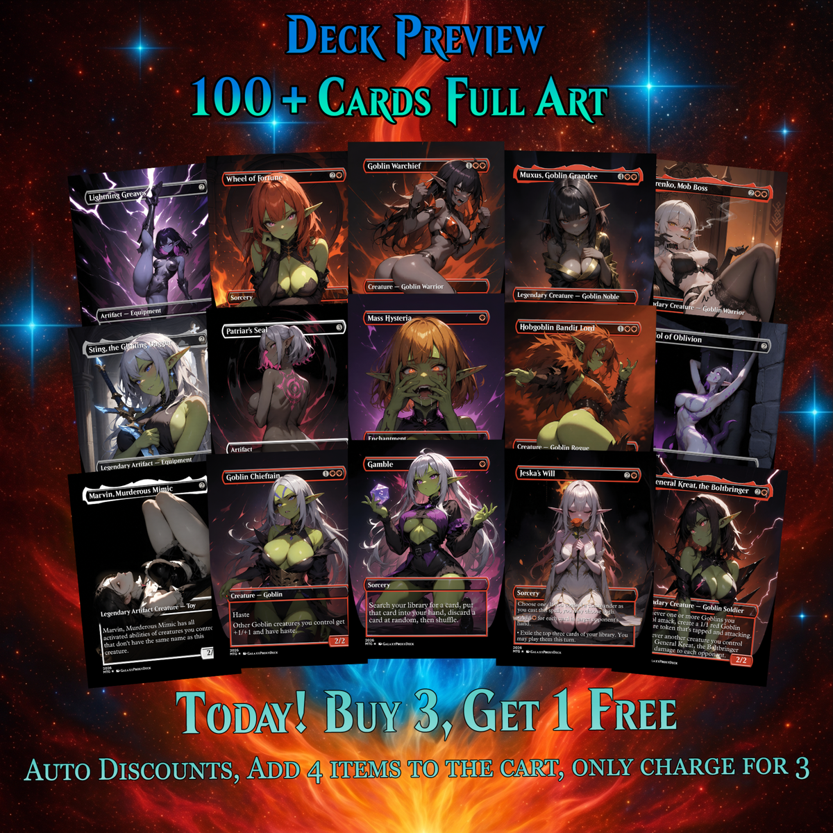 | New | GOBLIN TRIBAL MTG PROXY COMMANDER DECK – PREMIUM COLLECTOR SET (112 CARDS)