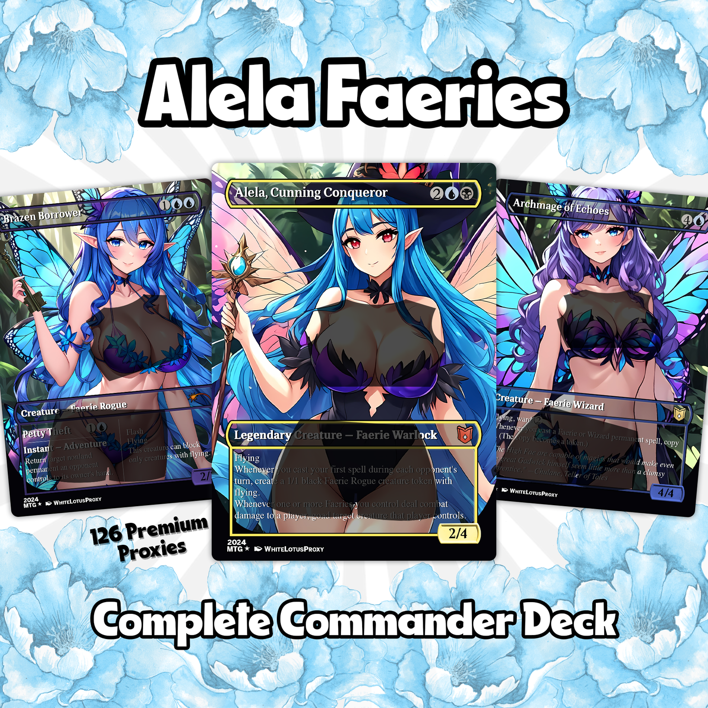 Alela Faeries Anime Waifu Proxy Commander Deck Special Edition Custom EDH Deck English High Quality Cards