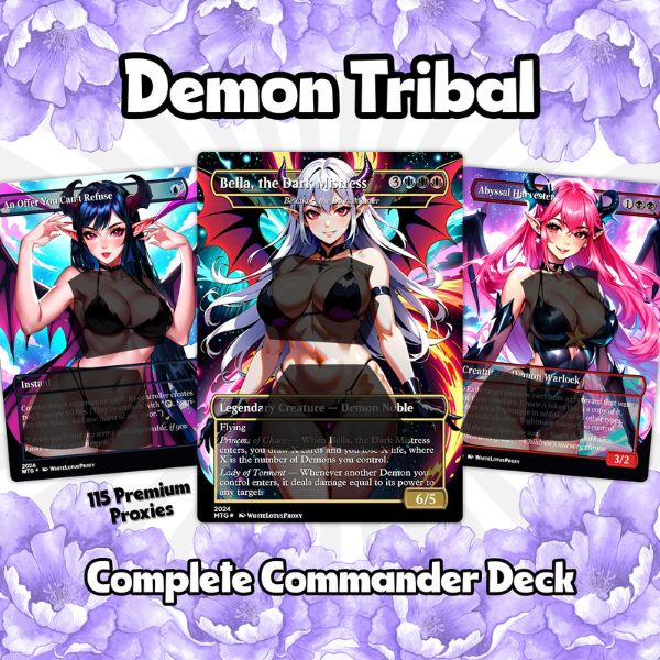 Demon Tribal Anime Waifu Commander | Special Edition Custom EDH | High-Quality MTG Proxy