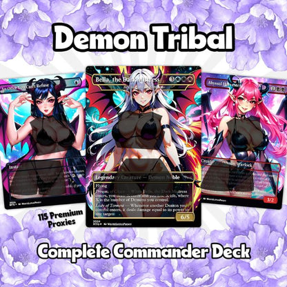 Demon Tribal Anime Waifu Commander | Special Edition Custom EDH | High-Quality MTG Proxy