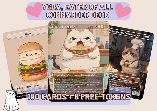 Ygra Food Sacrifice Proxy Commander Deck, 100 Cards + 8 Free Tokens | Cute Custom Full Art | MuraProxyArt