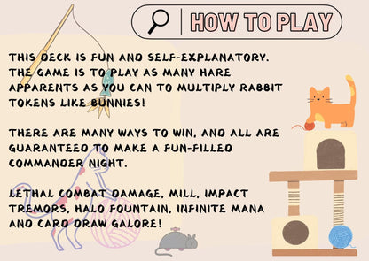 Baylen Hare Apparent Proxy Commander Deck, 100 Cards + 8 Free Tokens | Cute Custom Full Art | MuraProxyArt