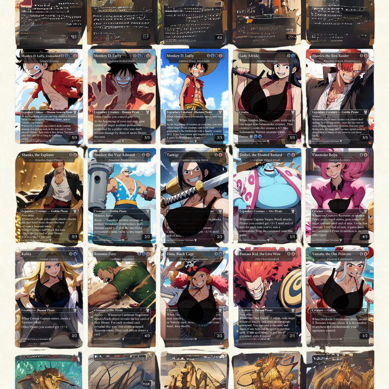 Complete Anime Pirate Tribal Deck, Custom Gift EDH Deck, Custom Anime OP Pirate Deck, Treasure Tokens, Admiral Brass Unsinkable