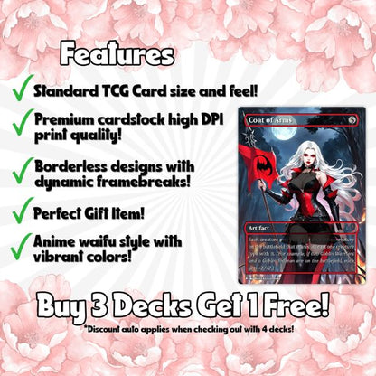 Vampire Tribal Anime Waifu – Custom Proxy Commander EDH | MTG Fan-Made Cards0
