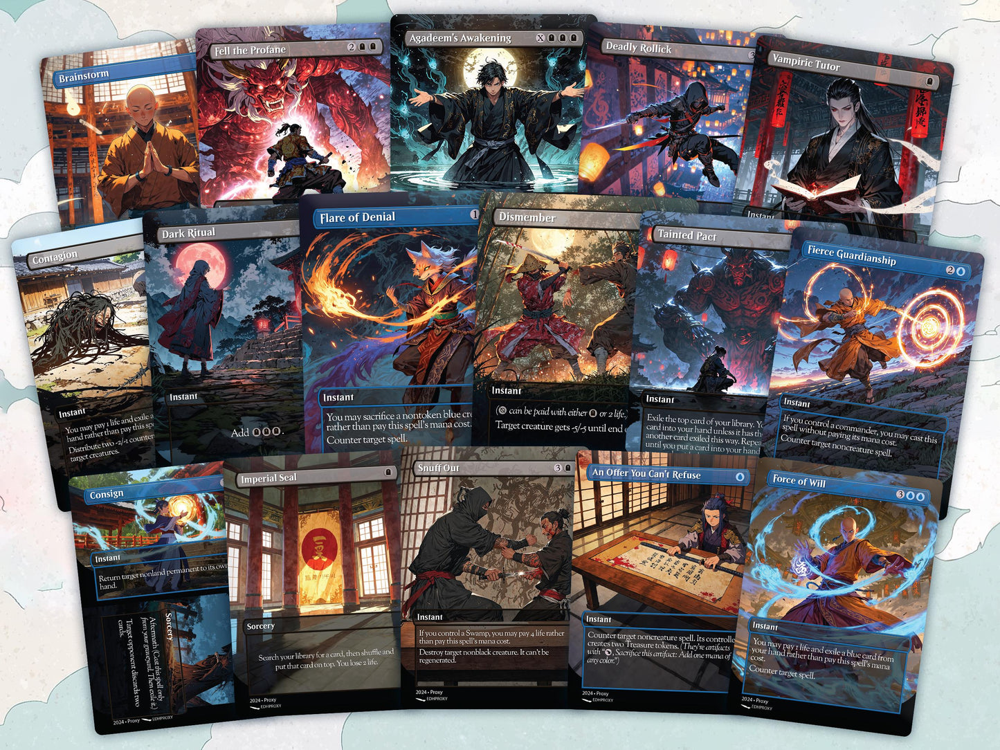 Yuriko Commander Deck Anime Style Custom MTG Cards Proxy EDH Premium High-Quality Ready to Play cEDH Beginner Friendly 100+ Cards