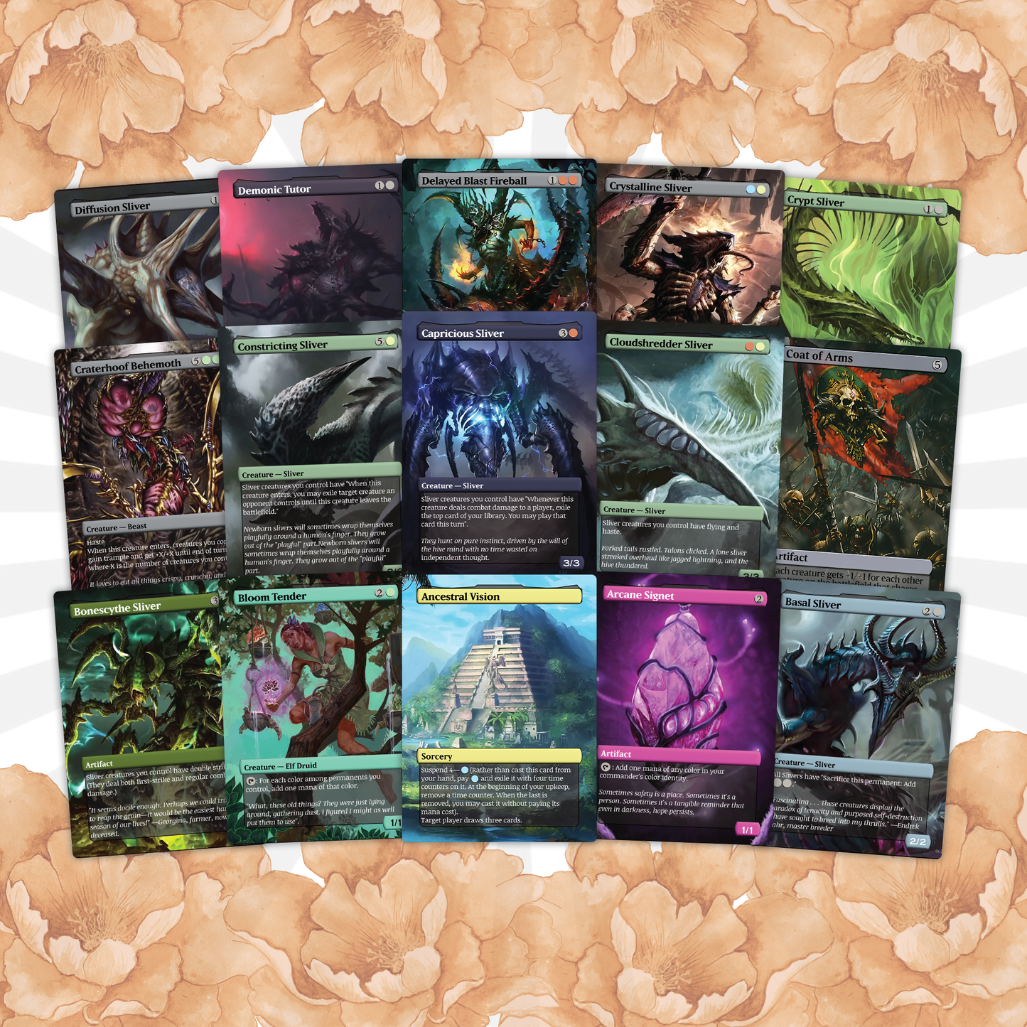 The First Sliver Custom Commander Deck - Proxy - Perfect Magic Gift - Tokens Included - Sliver Tribal Deck - Premium 110 card EDH Deck