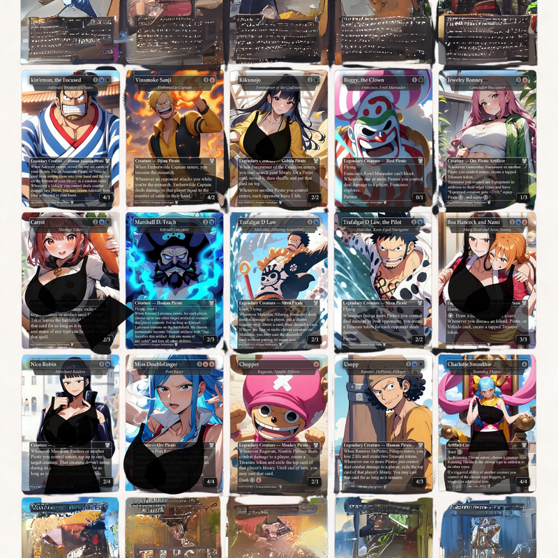 Complete Anime Pirate Tribal Deck, Custom Gift EDH Deck, Custom Anime OP Pirate Deck, Treasure Tokens, Admiral Brass Unsinkable