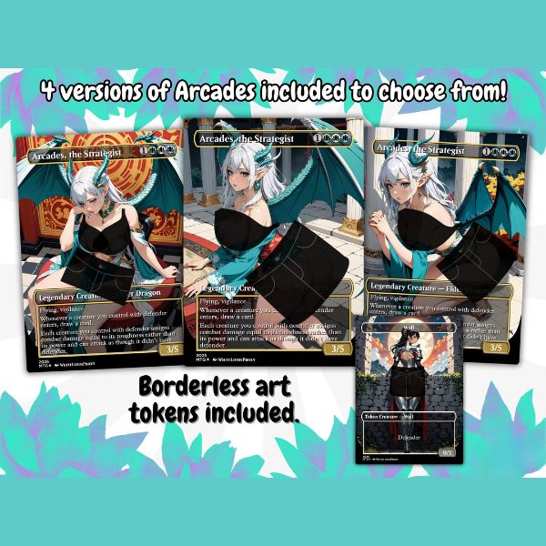 Arcades Defender Tribal Anime Waifu Commander | Custom EDH Proxy | High-Quality MTG Cards