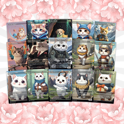 Arahbo Cat Tribal Proxy Commander Deck, 100 Cards + 14 Free Tokens | Cute Custom Full Art | MuraProxyArt