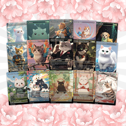Rin and Seri Cat Dog Proxy Commander EDH Deck, 100 Cards + 8 Free Tokens | Cute Custom Full Art | MuraProxyArt