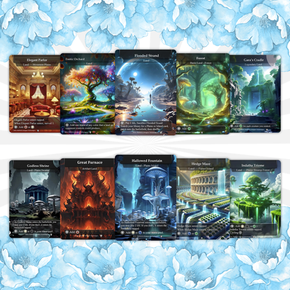 90 Custom Land Pack Dual, Fetch, Shock, Triome, Bond, Surveil, Basic, Artifact, & Utility Styles Premium Proxies
