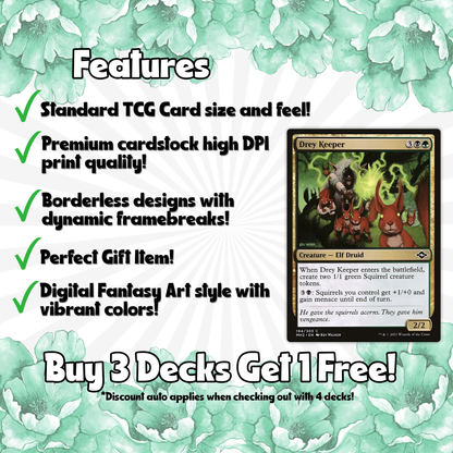 MTG Commander Deck EDH Deck Chatterfang, Squirrel General 99.95 Magic Cards Custom Deck Squirrels Tokens Green Black Golgari