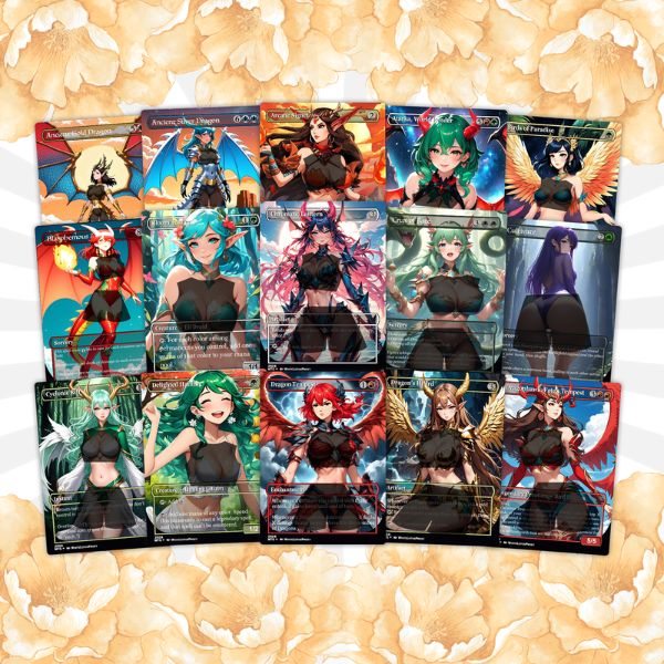 The Ur-Dragon Anime Waifu Commander | Custom Proxy EDH Dragon Tribal | Mystic MTG