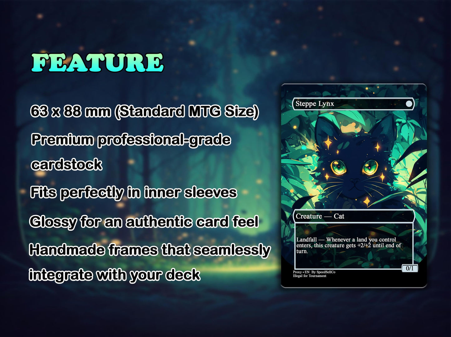 Arahbo Cat Tribal EDH Proxy Deck | Anime Custom Art, Foil Options, Custom Commander Deck + 14 Chibi Tokens