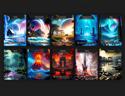 64 Custom Land Pack Dual, Fetch, Shock, Basic, Utility Lands Styles Premium Proxies