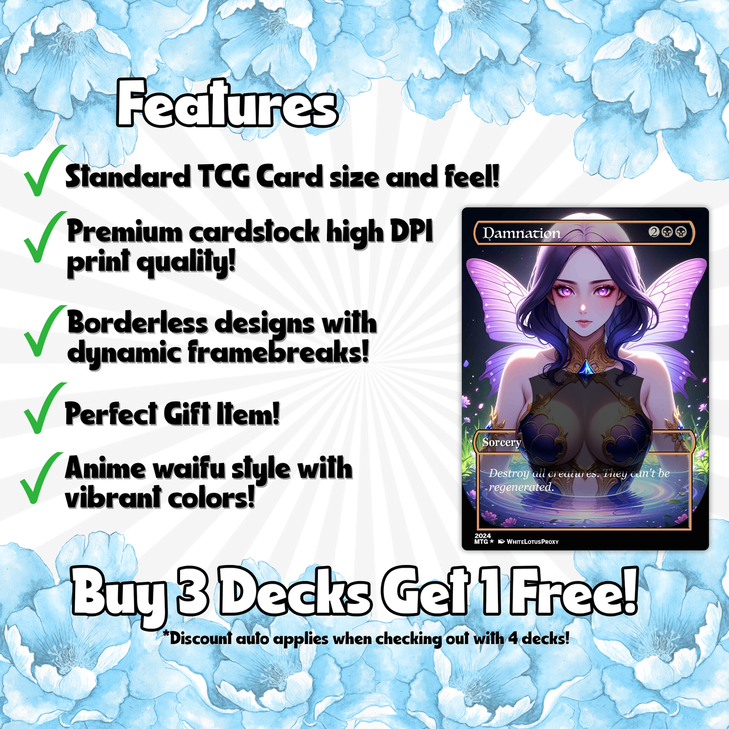 Alela Faeries Anime Waifu Proxy Commander Deck Special Edition Custom EDH Deck English High Quality Cards