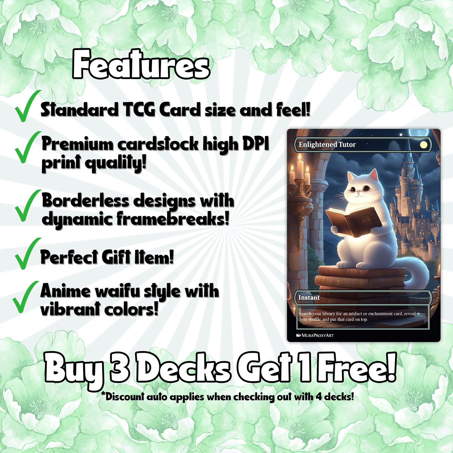 Millicent Spirit Tribal Proxy Commander Deck, 100 Cards + 6 Free Tokens | Cute Custom Full Art | MuraProxyArt