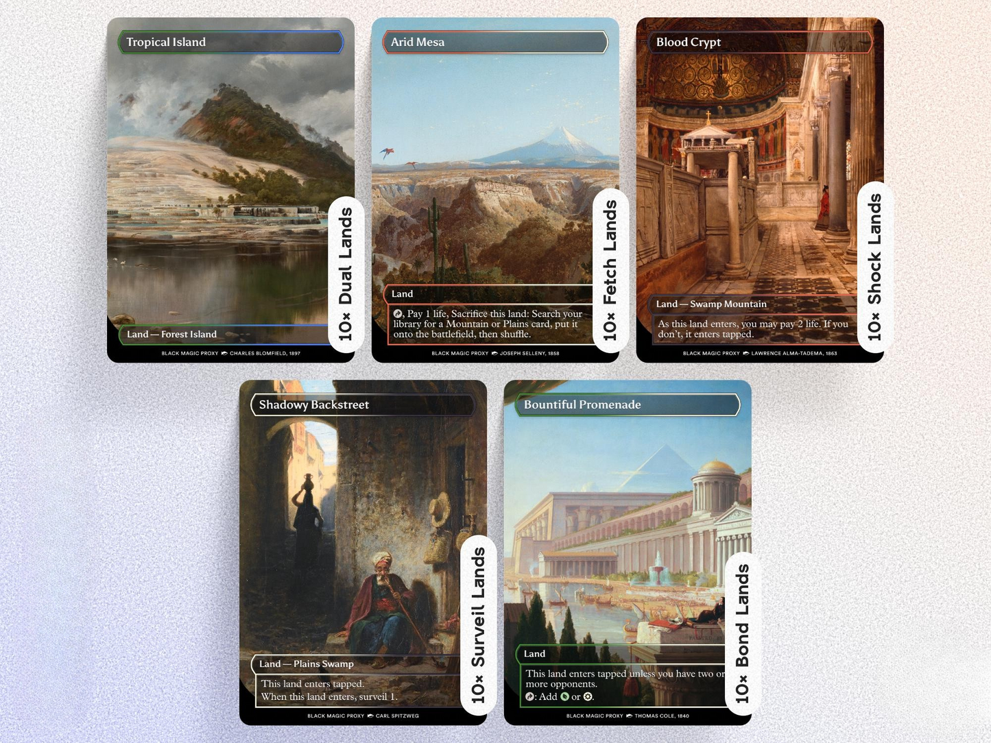 108× Lands Bundle — Ultimate Mana Base — Custom Art Playtest Cards for Commander EDH