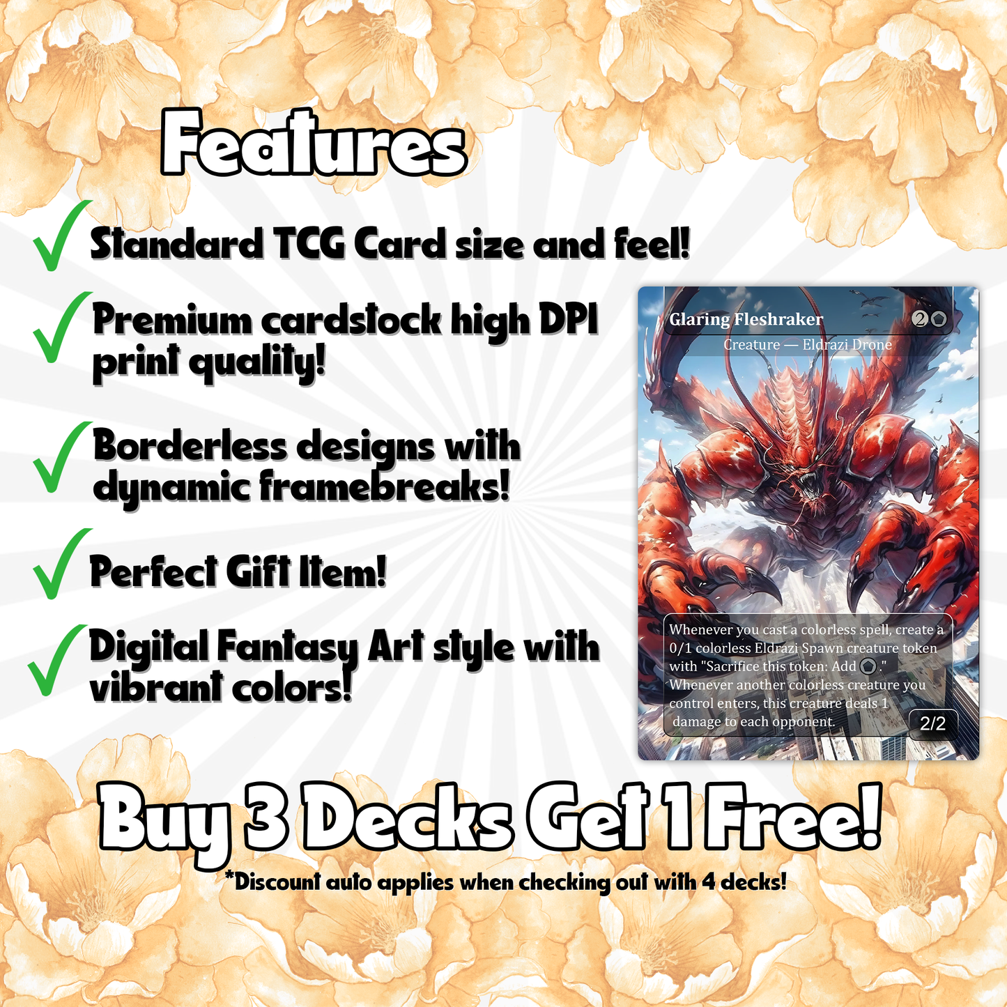 Eldrazi, totaling 108 Proxies, three commanders Ulalek, Azlask, and Zhulodock, Bonus Lands