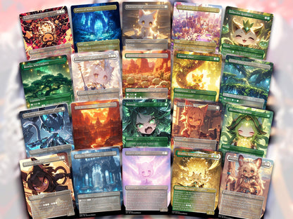 Chibi Catgirl MTG Deck - Arahbo EDH | Competitive Roar of the World | 99.95+ Premium Custom Cards