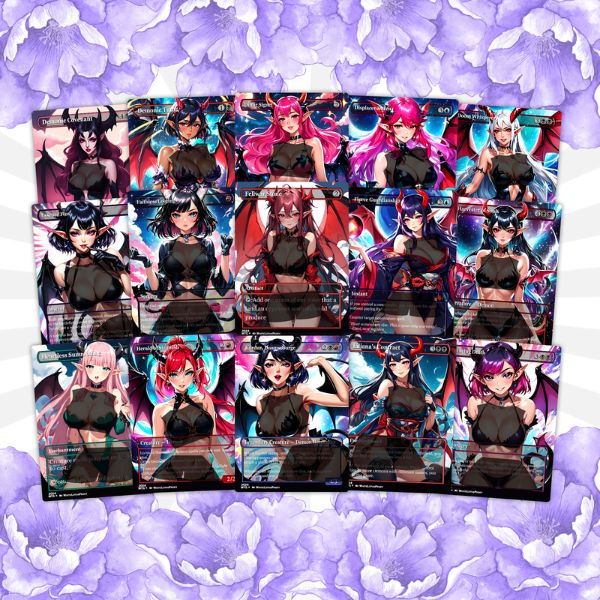 Demon Tribal Anime Waifu Commander | Special Edition Custom EDH | High-Quality MTG Proxy