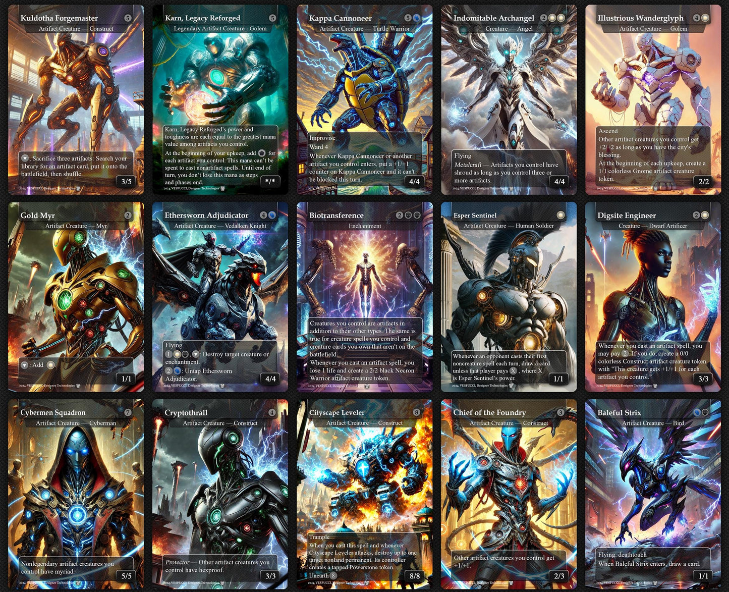 Urza, Chief Artificer Affinity Deck, 120 Cards, 14 Sideboard, 6 Tokens Includes All Main Urza's, Shorikai, Artifacts, Custom