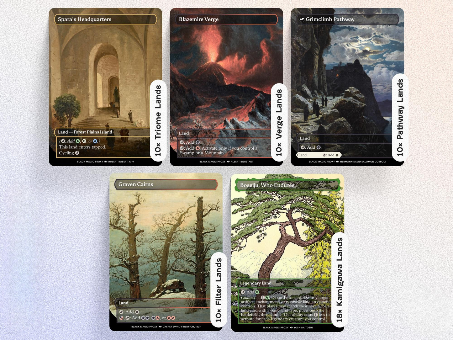 108× Lands Bundle — Ultimate Mana Base — Custom Art Playtest Cards for Commander EDH